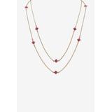 Women's Gold Tone Endless 48" Necklace with Princess Cut Birthstone by PalmBeach Jewelry in October