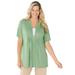 Plus Size Women's 7-Day Layer-Look Elbow-Sleeve Tee by Woman Within in Sage (Size 34/36) Shirt