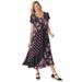 Plus Size Women's Rose Garden Maxi Dress by Woman Within in Black Pretty Rose (Size 14 W)