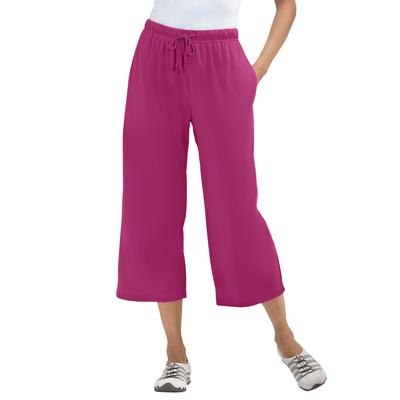 Plus Size Women's Sport Knit Capri Pant by Woman Within in Raspberry (Size 4X)