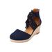 Wide Width Women's The Sabine Espadrille by Comfortview in Navy (Size 10 1/2 W)