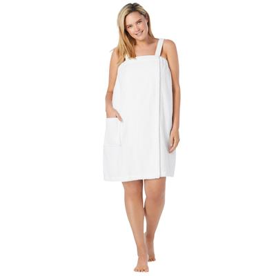 Plus Size Women's Dreams & Co.® Terry Towel Wrap by Dreams & Co. in White (Size 38/40) Robe