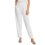 Plus Size Women's Stretch Knit Crepe Straight Leg Pants by Jessica London in White (Size 20 W) Stretch Trousers