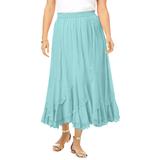 Plus Size Women's French Skirt by Roaman's in Light Aqua (Size 32 W)