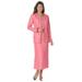 Plus Size Women's Pleated Jacket Dress by Roaman's in Salmon Rose (Size 30 W)