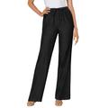 Plus Size Women's Drawstring Denim Wide-Leg Pant by Woman Within in Black (Size 30 WP) Pants