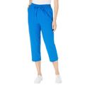 Plus Size Women's Seersucker Capri Pant by Woman Within in Bright Cobalt (Size 30 W)