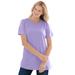 Plus Size Women's Perfect Short-Sleeve Crewneck Tee by Woman Within in Soft Iris (Size 1X) Shirt