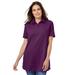 Plus Size Women's Perfect Short-Sleeve Polo Shirt by Woman Within in Plum Purple (Size M)