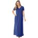 Plus Size Women's Long T-Shirt Lounger by Dreams & Co. in Ultra Blue (Size 4X)