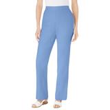 Plus Size Women's Straight Leg Linen Pant by Woman Within in French Blue (Size 32 W)