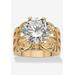 Women's Yellow Gold-plated Cubic Zirconia Solitaire Engagement Ring by PalmBeach Jewelry in Cubic Zirconia (Size 8)