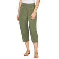 Plus Size Women's Stretch Knit Waist Cargo Capri by Catherines in Clover Green (Size 0XWP)