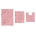 Bellflower 3-Pc. Bath Rug Set by Home Weavers Inc in Pink (Size 3 RUG SET)