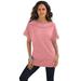 Plus Size Women's Ladder Stitch Tee by Roaman's in Desert Rose (Size L) Shirt