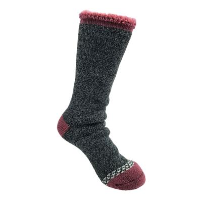 Plus Size Women's Solid Color Thermal Socks by GaaHuu in Black Burgundy (Size OS (6-10.5))