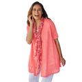 Plus Size Women's Lightweight Open Front Cardigan by Woman Within in Sweet Coral (Size 3X) Sweater