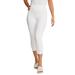 Plus Size Women's Everyday Stretch Cotton Capri Legging by Jessica London in White (Size 18/20)