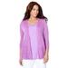 Plus Size Women's Embroidered Lace Cardigan by Catherines in Violet (Size 3X)