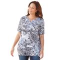 Plus Size Women's Ethereal Tee by Catherines in Black White Print (Size 3X)