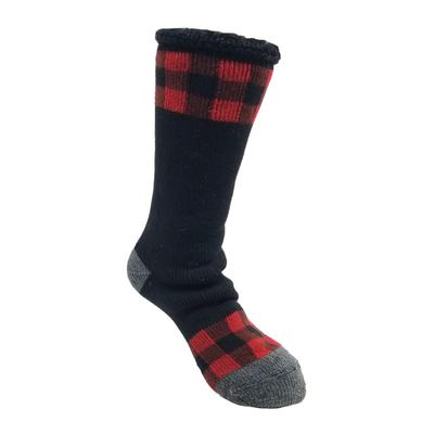 Plus Size Women's Buffalo Check Thermal Socks by GaaHuu in Black (Size OS (6-10.5))