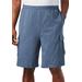 Men's Big & Tall Lightweight Jersey Cargo Shorts by KingSize in Heather Slate Blue (Size 7XL)