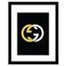 Gucci Logo Gold & White - White / Gold - 14x18 Framed Print by Venice Beach Collections Inc in White Gold