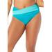 Plus Size Women's Hollywood Colorblock Wrap Bikini Bottom by Swimsuits For All in Happy Turq Luxe (Size 4)