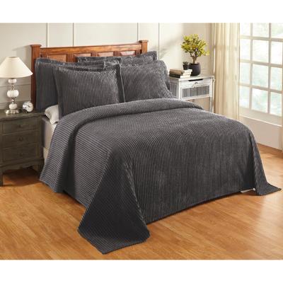 Better Trends Jullian Collection in Bold Stripes Design Bedspread by Better Trends in Gray (Size KING)