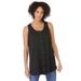 Plus Size Women's Sleeveless Pintuck Gauze Shirt by Woman Within in Black (Size 30/32)