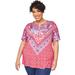 Plus Size Women's Ethereal Tee by Catherines in Red Print (Size 0X)