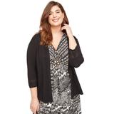 Plus Size Women's Embroidered Lace Cardigan by Catherines in Black (Size 5X)