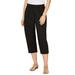 Plus Size Women's Stretch Knit Waist Cargo Capri by Catherines in Black (Size 3X)