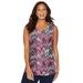 Plus Size Women's Crisscross Timeless Tunic Tank by Catherines in Chevron Print (Size 6X)