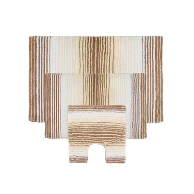 Gradiation 3-Pc. Bath Rug Set by Home Weavers Inc in Beige (Size 3 RUG SET)