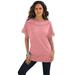 Plus Size Women's Ladder Stitch Tee by Roaman's in Desert Rose (Size 1X) Shirt