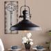 Industrial Bell Pendant Lamp by BrylaneHome in Matte Black