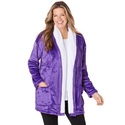 Plus Size Women's Sherpa Lined Collar Microfleece ...