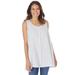 Plus Size Women's Button-Front Linen Tank by Woman Within in Natural Khaki Stripe (Size 26/28) Top