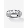 Men's Big & Tall Men's Platinum over Silver Cubic Zirconia Wedding Band Ring by PalmBeach Jewelry in Cubic Zirconia (Size 10)