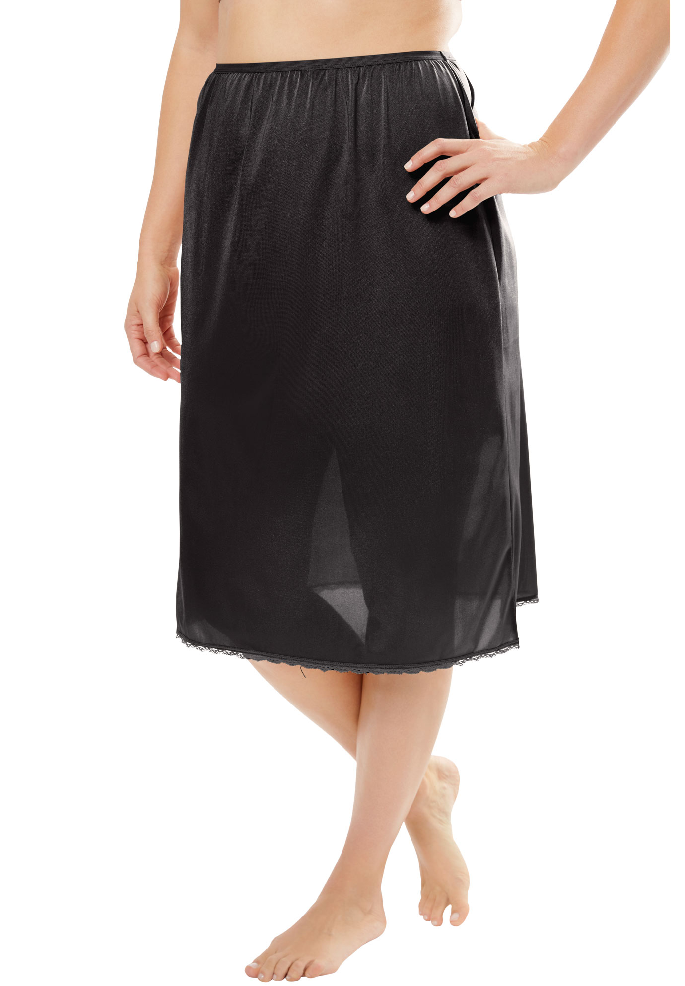 Plus Size Women's Half Slip 25" 2-Pack by Comfort Choice in Black (Size 2X)