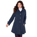 Plus Size Women's Plush Fleece Jacket by Roaman's in Navy (Size 5X) Soft Coat