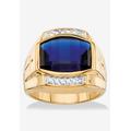 Men's Big & Tall Men's 18K Yellow Gold-plated Sapphire and Diamond Accent Ring by PalmBeach Jewelry in Sapphire Diamond (Size 9)