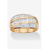 Men's Big & Tall Men's Yellow Gold over Sterling Silver Square Cut Ring Cubic Zirconia (1.32 cttw) by PalmBeach Jewelry in Cubic Zirconia (Size 12)