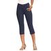 Plus Size Women's Invisible Stretch® Contour Capri Jean by Denim 24/7 in Dark Wash (Size 28 W)