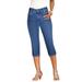 Plus Size Women's Invisible Stretch® Contour Capri Jean by Denim 24/7 in Medium Wash (Size 12 W)