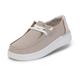 Hey Dude Wendy Rise - Women Casual Shoes - Moccasin Style - Chambray Sand Shell - Lightweight Comfort - Ergonomic Memory Foam Insole - Designed in Italy and California - Size 4