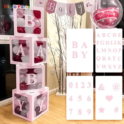 Boîtes transparentes avec symbole de lettres et chiffres 4 pièces pour garçon et fille pour