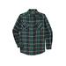 Men's Big & Tall Plaid Flannel Shirt by KingSize in Hunter Plaid (Size 3XL)