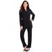 Plus Size Women's Ten-Button Pantsuit by Roaman's in Black (Size 24 W)